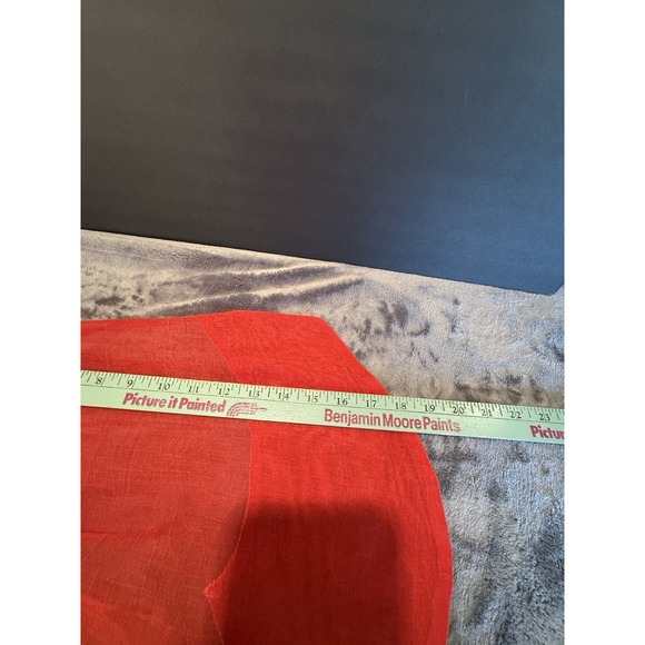 Vintage 50s 60s Christmas Half Apron Sheer Red Appliqued Holly Baubles Balls - Picture 12 of 13